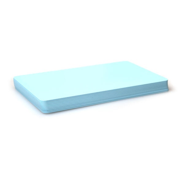 Bilde av Blank light blue cards - CR80 (LIGHT BLUE CORE). 70102085 (DE,SE,NO,FI,RO,PL)